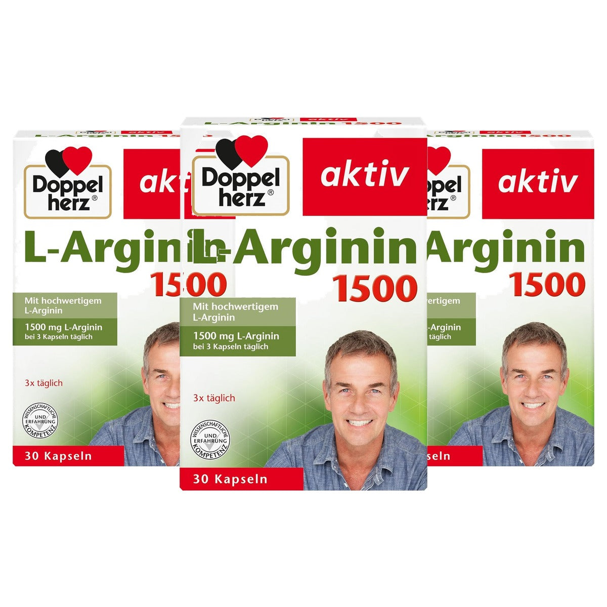 Doppelherz L-Arginine 1500 Voedingssupplement 30 Capsules - 3-pack