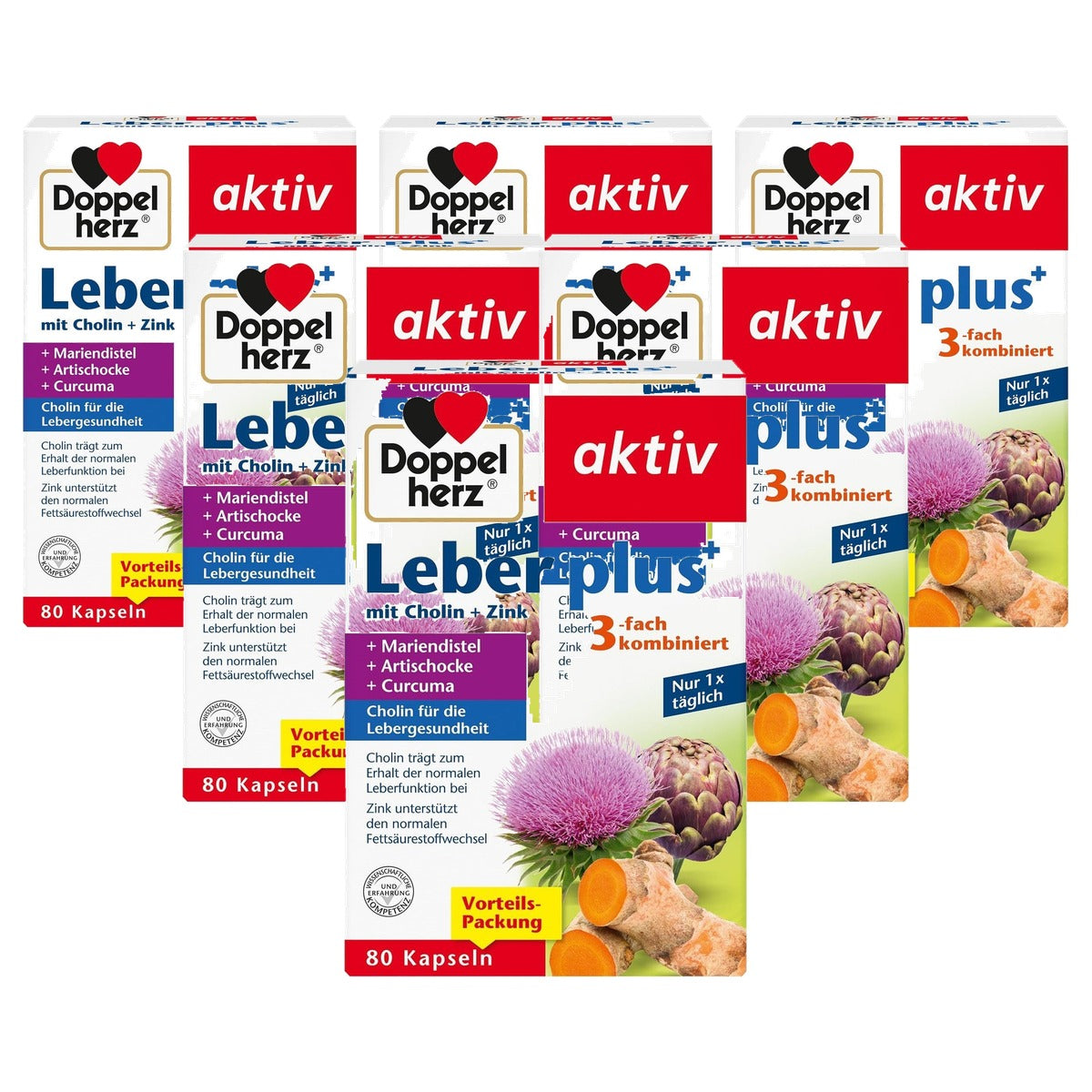 Doppelherz Lever Plus met Mariedistel en Artisjok 80 Capsules - 6-pack