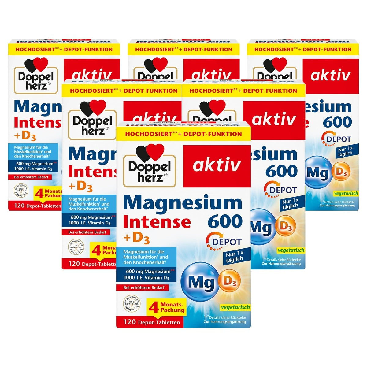 Doppelherz Magnesium 600 Intense Depot 120 Tabletten - 6-pack