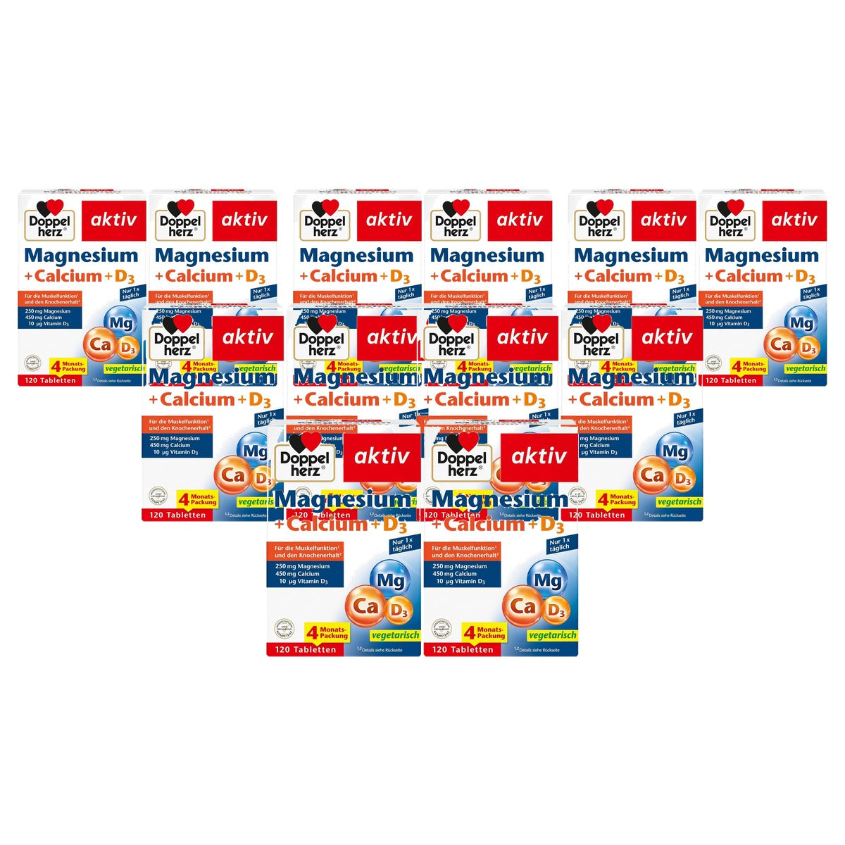 Doppelherz Magnesium + Calcium + D3 2 x 120 Tabletten - 6-pack