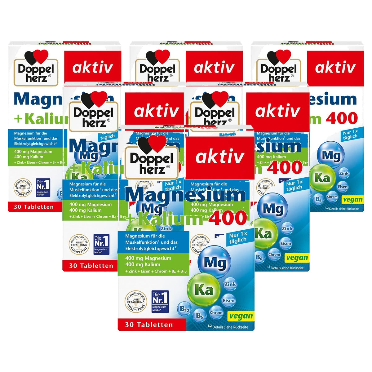Doppelherz Magnesium + Kalium 400 30 tabletten - 6-pack