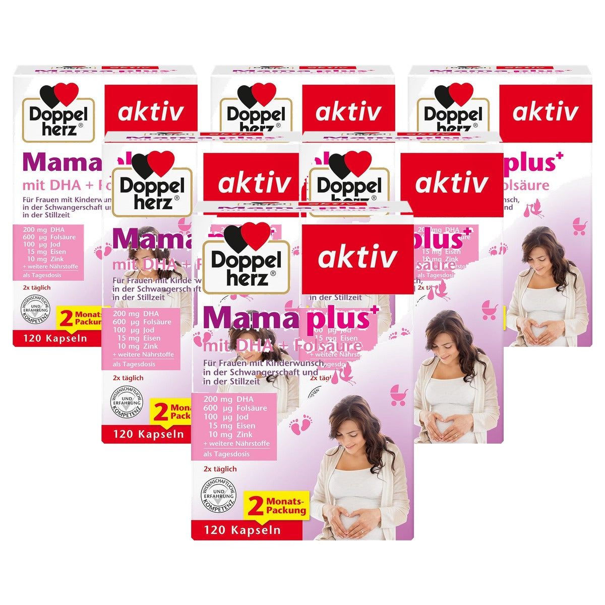 Doppelherz Mama Plus met DHA + Foliumzuur 120 Capsules - 6-pack