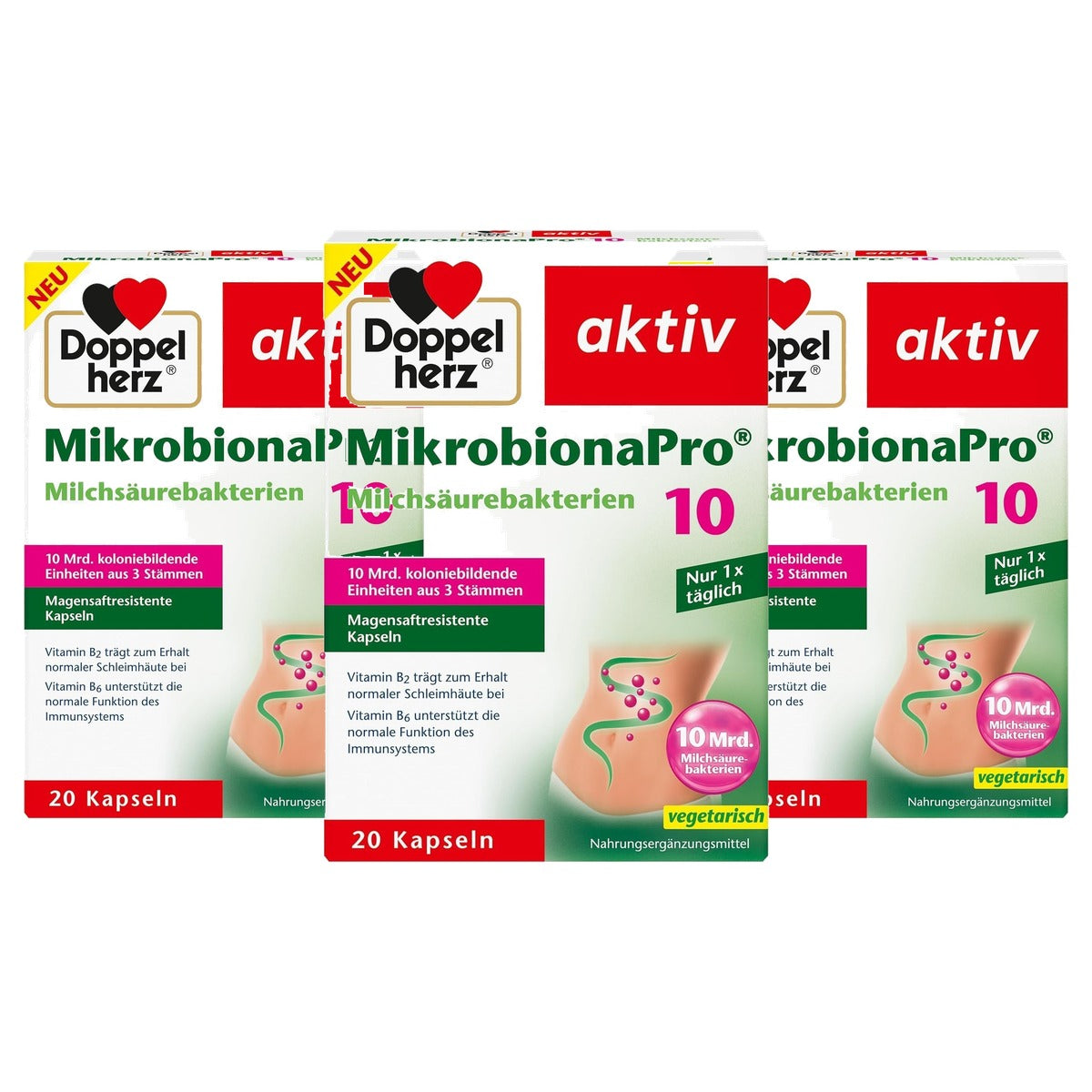 Doppelherz MikrobionaPro® 10 Melkzuurbacteriën 20 Capsules - 3-pack
