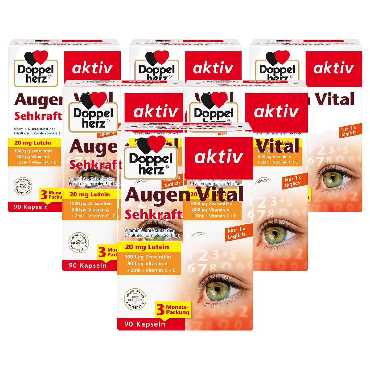 Doppelherz Ogen Vital met Luteïne en Zeaxanthine 90 Capsules - 6-pack