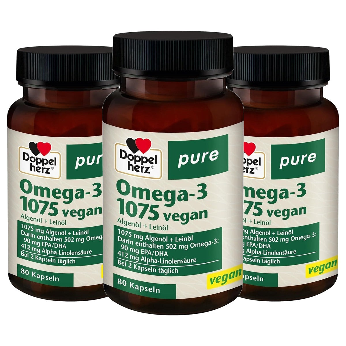 Doppelherz Pure Omega-3 1075 Veganistisch 80 Capsules - 3-pack