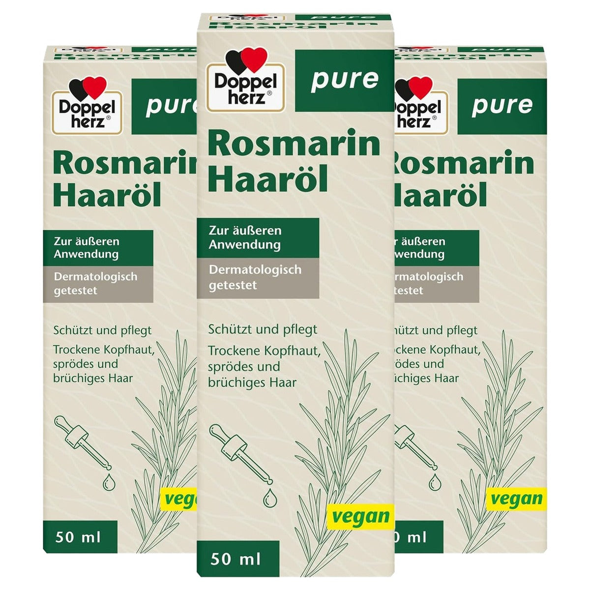 Doppelherz Pure Rozemarijn Haarolie 50 ml - 3-pack
