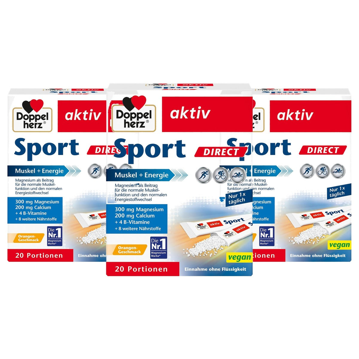 Doppelherz Sport Direct Sinaasappelsmaak 20 Porties - 3-pack