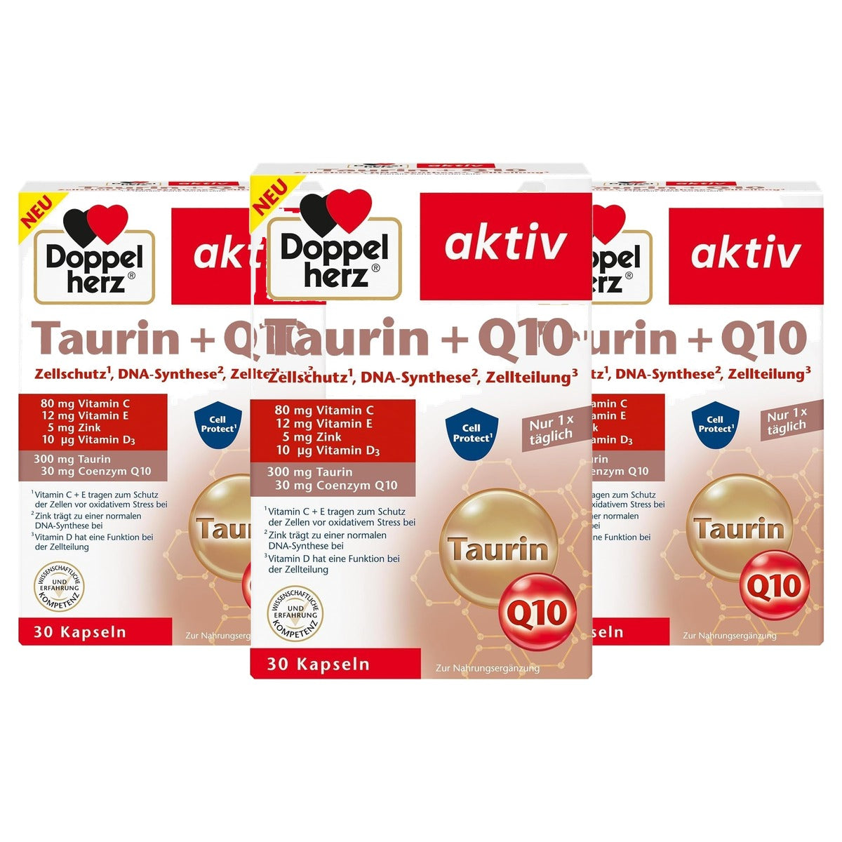 Doppelherz Taurine + Q10 30 Capsules - 3-pack