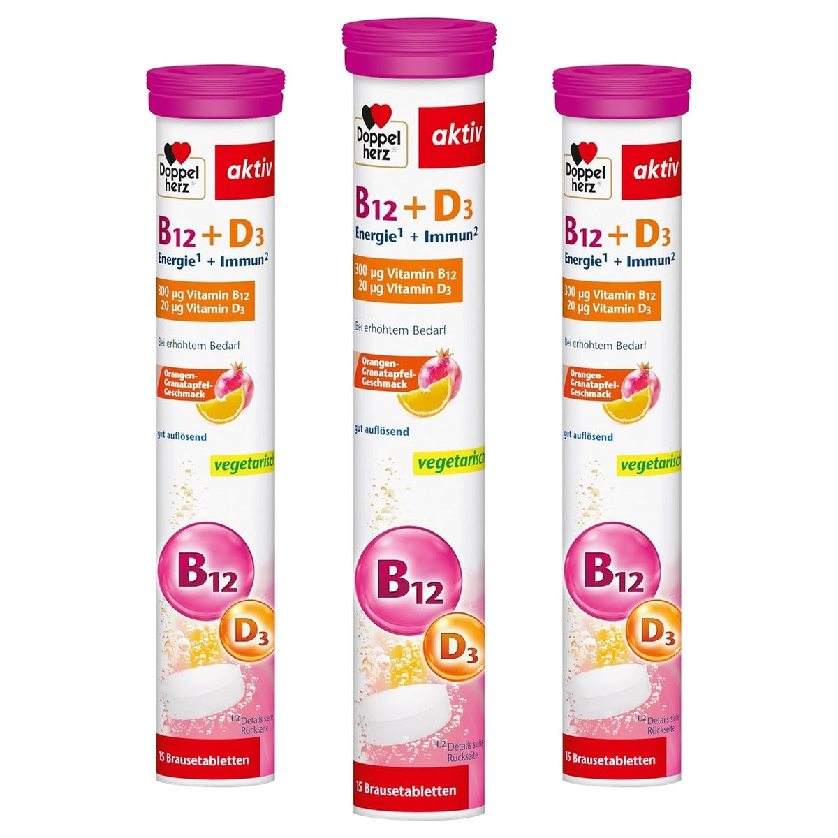 Doppelherz Vitamine B12 + D3 15 Bruistabletten - 3-pack