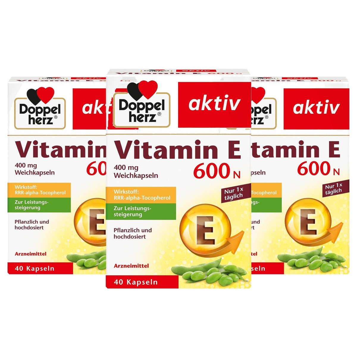 Doppelherz Vitamine E 600 N 400 mg 40 Zachte Capsules - 3-pack