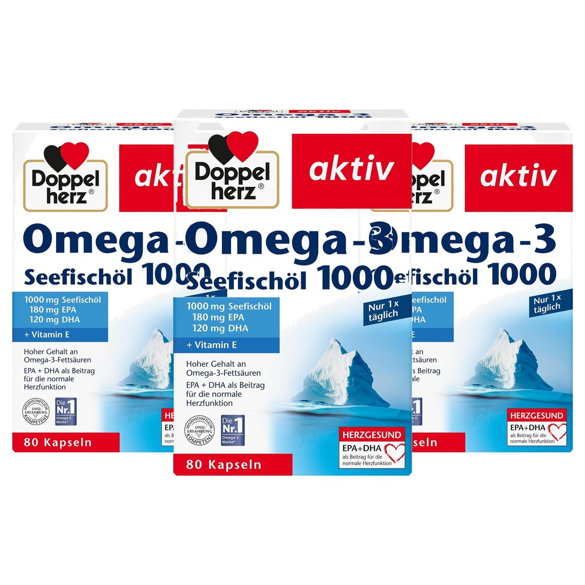 Doppelherz Zeevisolie Omega-3 1000 80 capsules - 3-pack