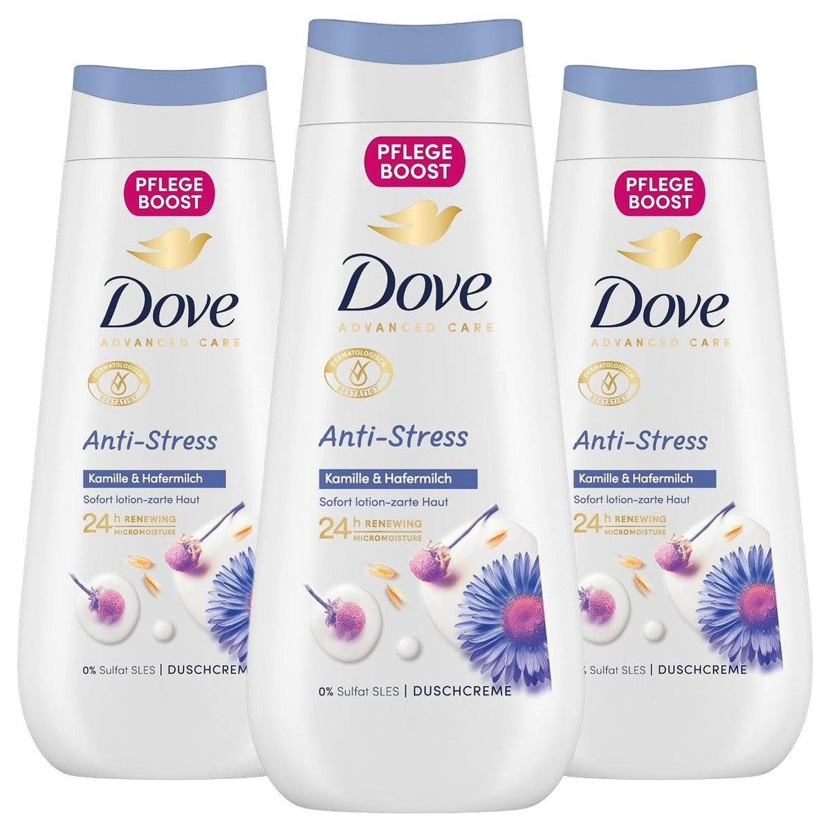 Dove Advanced Care Anti-Stress Douchecrème 3 x 225 ml - Voordeelverpakking