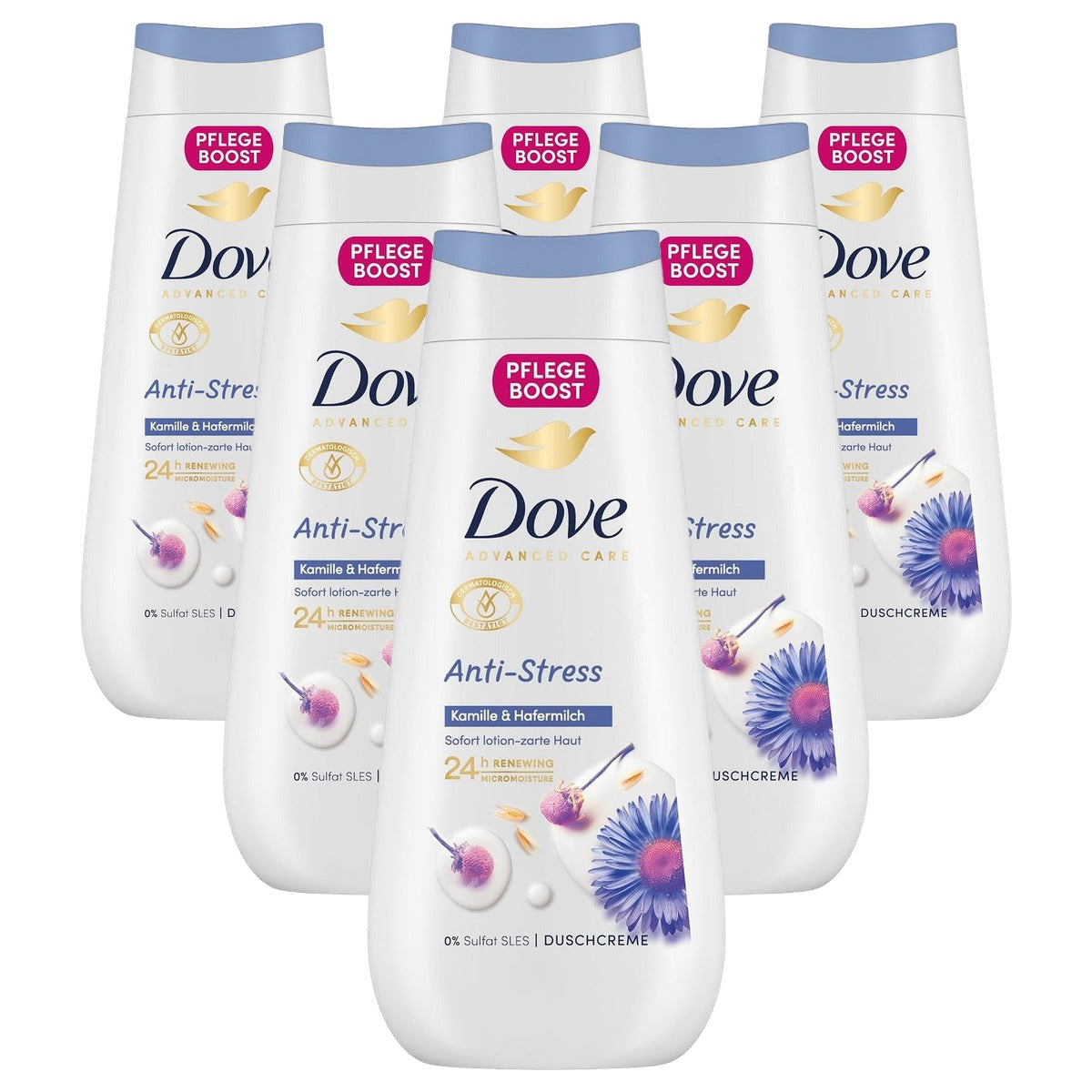 Dove Advanced Care Anti-Stress Douchecrème 6 x 225 ml - Voordeelverpakking