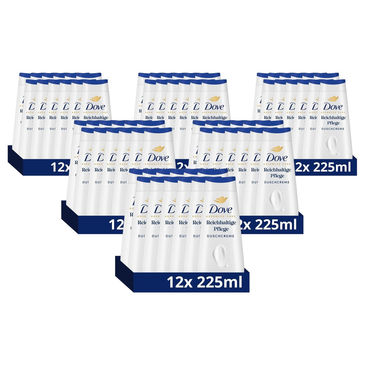 Dove Advanced Care Douchecrème Rijke Verzorging 6 x 225 ml - Voordeelverpakking