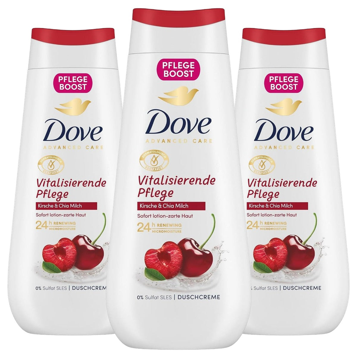 Dove Advanced Care Douchecrème Vitaliserende Verzorging 3 x 225 ml - Voordeelverpakking