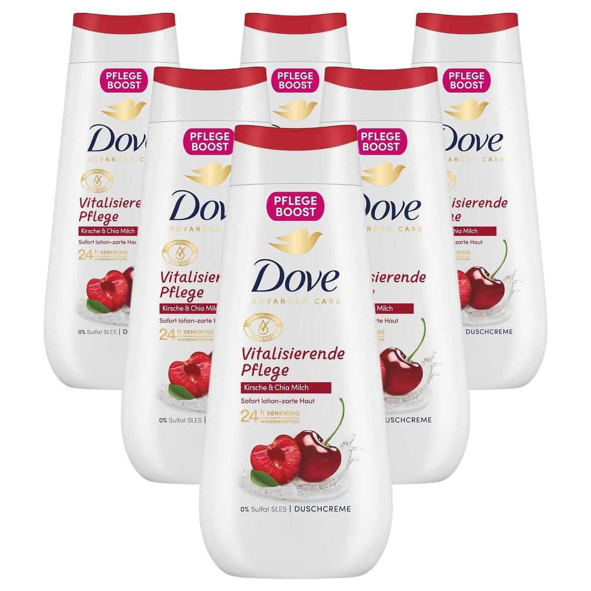 Dove Advanced Care Douchecrème Vitaliserende Verzorging 6 x 225 ml - Voordeelverpakking