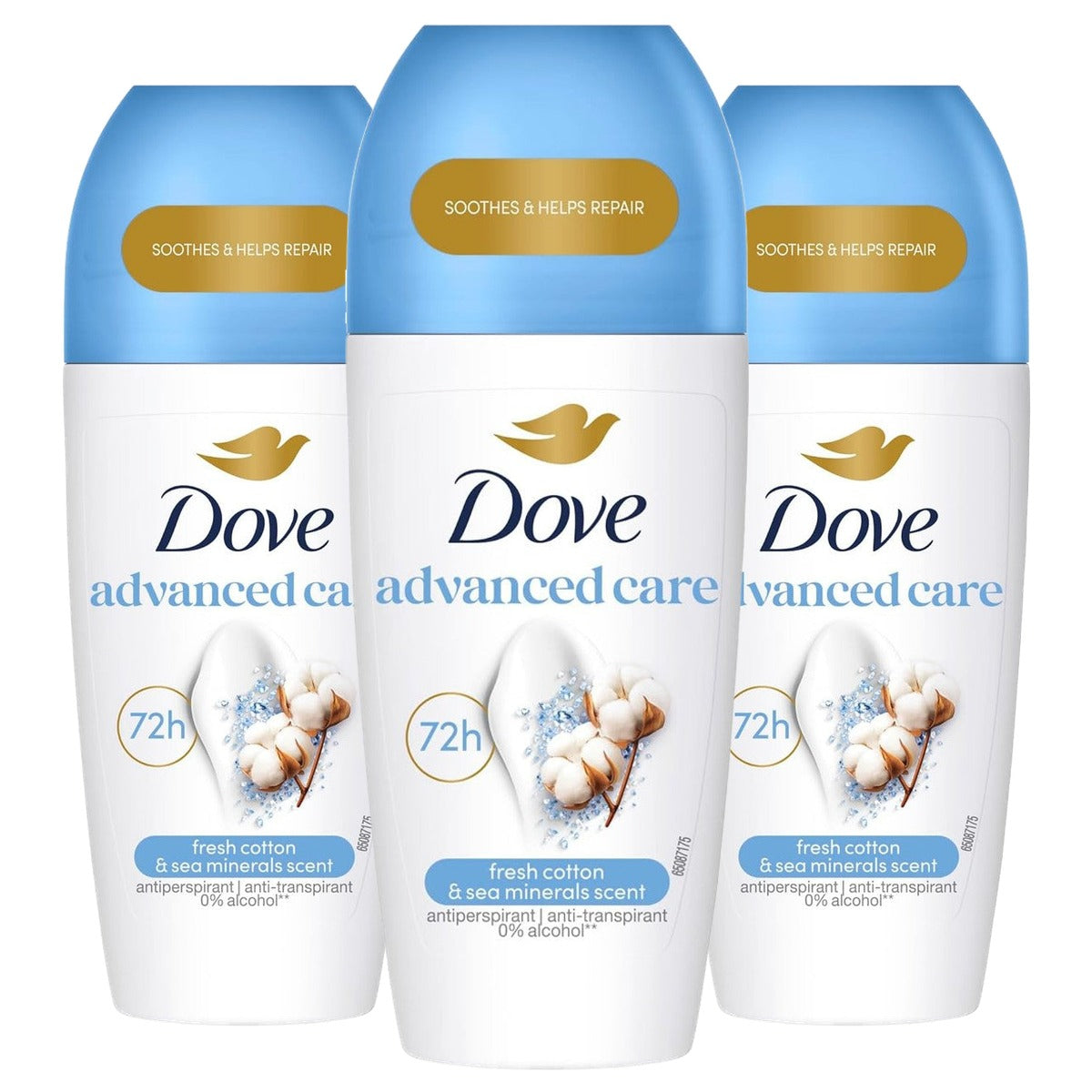 Dove Advanced Care Roll-On Katoen & Zeemineralen 3 x 50 ml - Voordeelverpakking