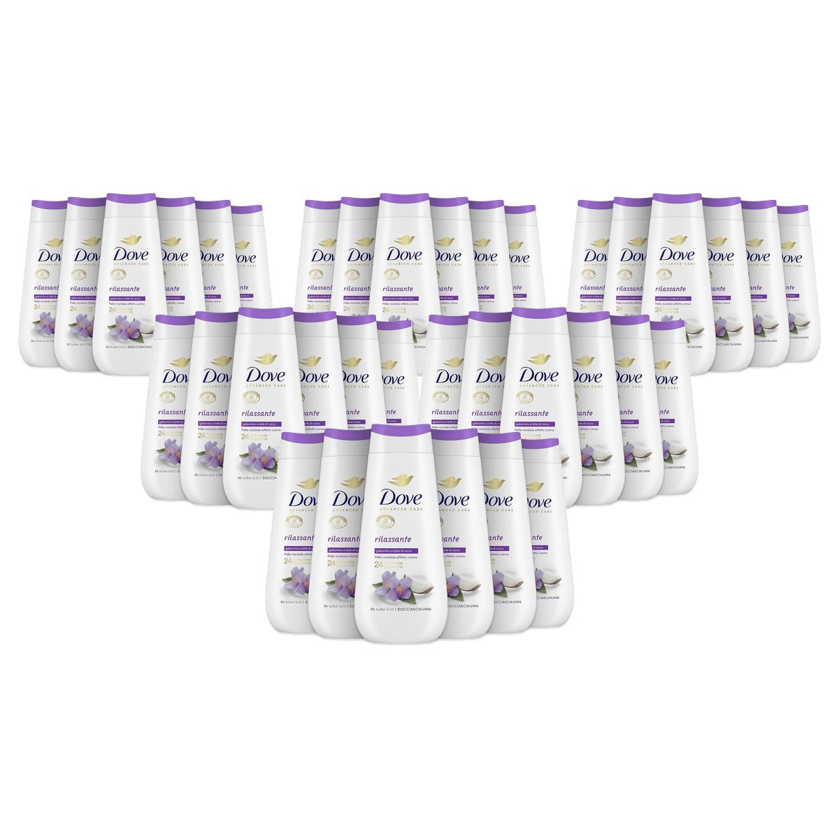 Dove Badschuim Ontspanning Bad- en Douchegel 6 x 225 ml - Voordeelverpakking