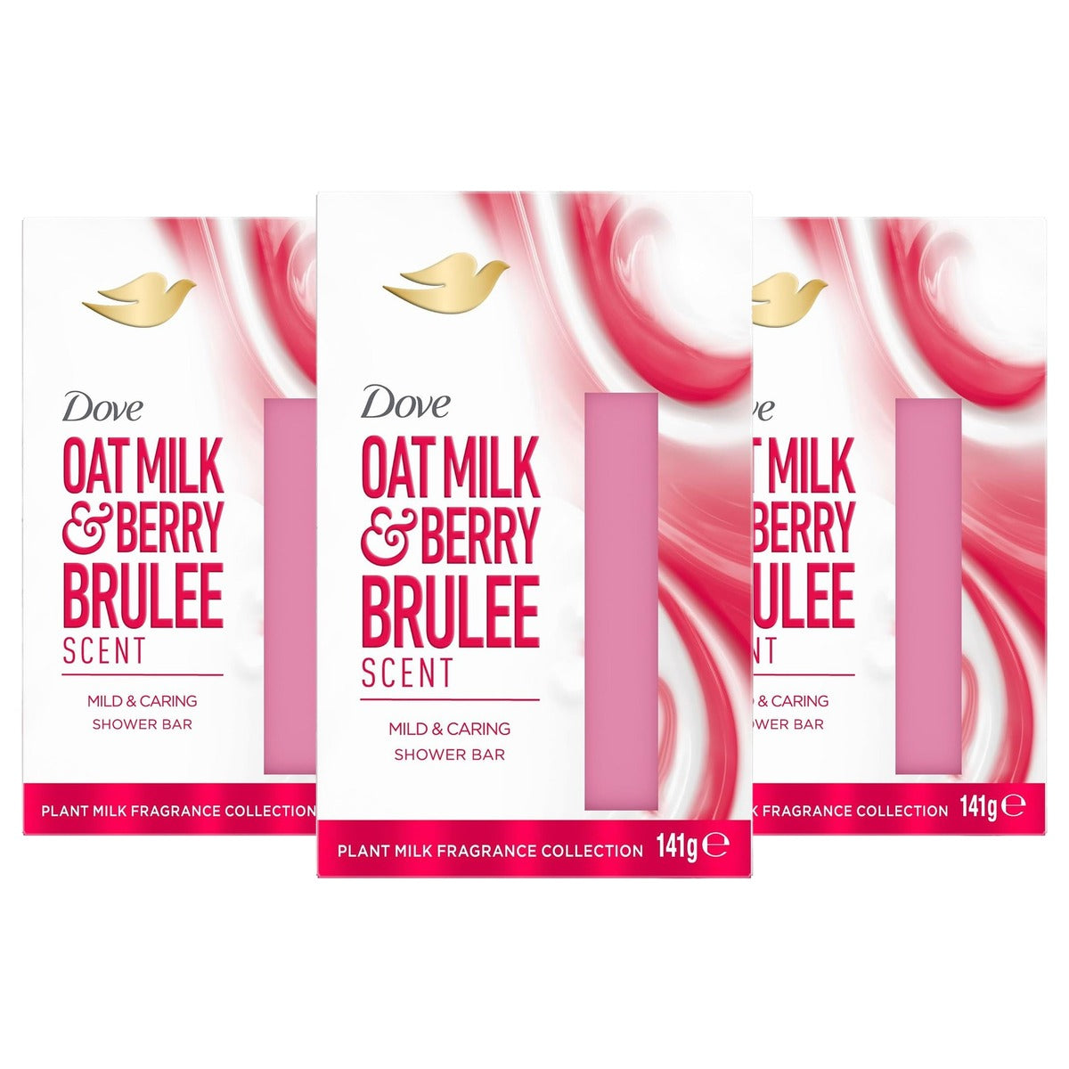 Dove Beauty Bar Oatmilk & Berry Brulee vaste douchegel 3 x 141 g - Voordeelverpakking