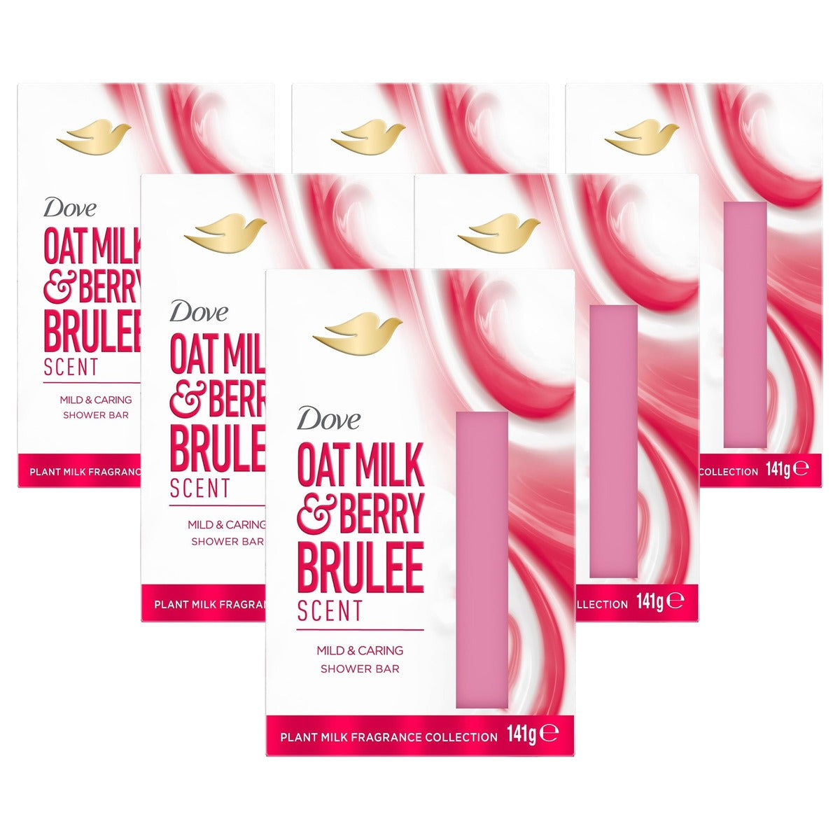 Dove Beauty Bar Oatmilk & Berry Brulee vaste douchegel 6 x 141 g - Voordeelverpakking