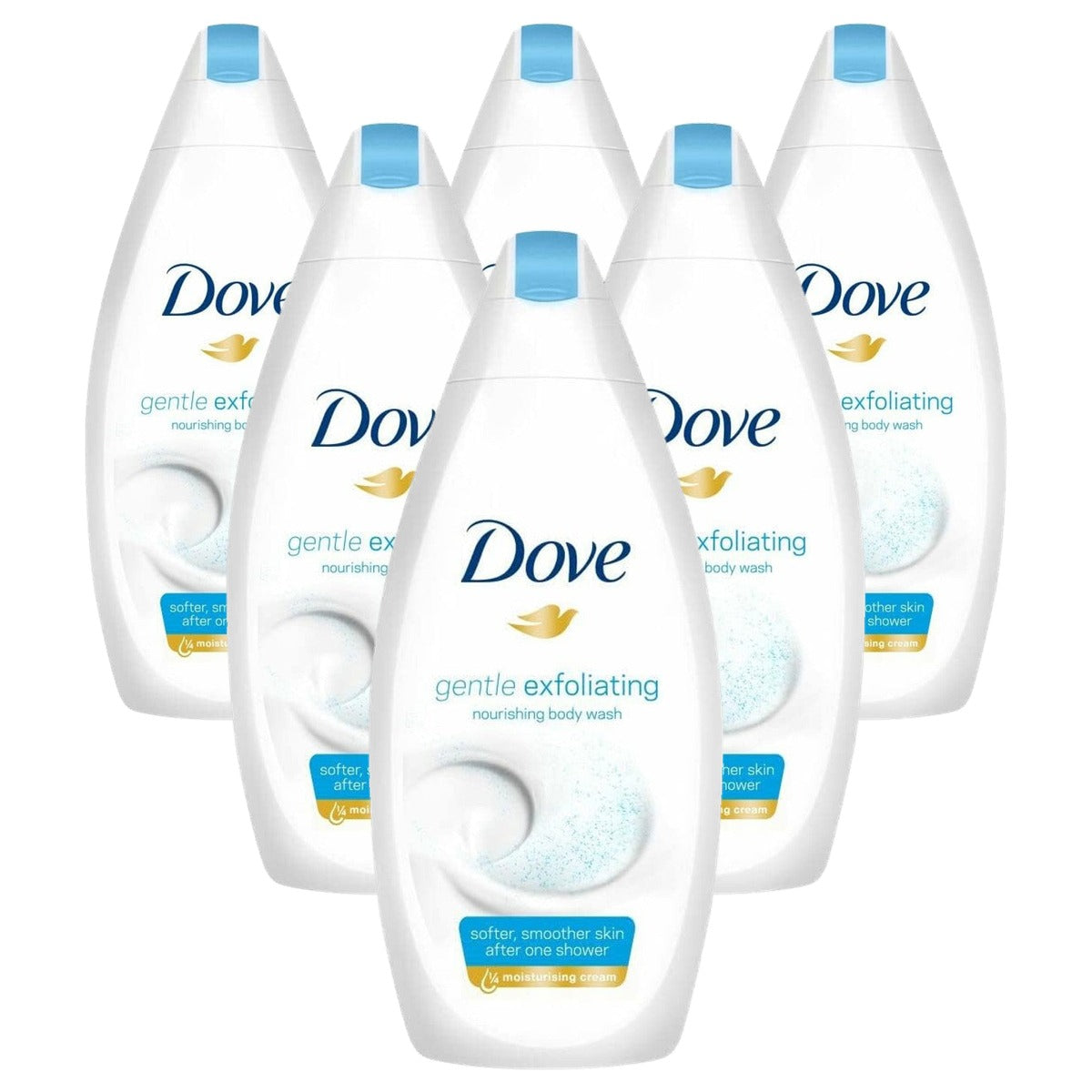 Dove Exfoliërende Douchegel zonder SLES 6 x 500 ml - Voordeelverpakking