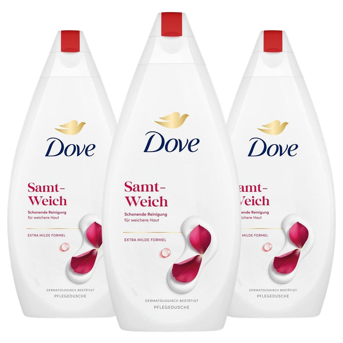 Dove Fluweelzachte Verzorgende Douchegel 3 x 450 ml - Voordeelverpakking