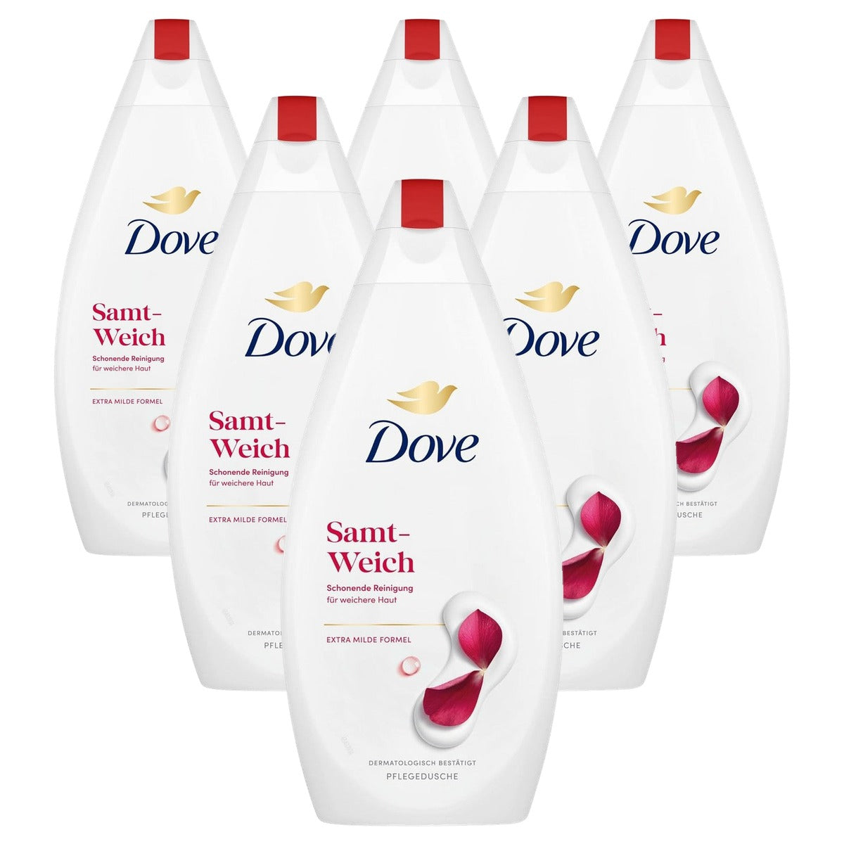 Dove Fluweelzachte Verzorgende Douchegel 6 x 450 ml - Voordeelverpakking