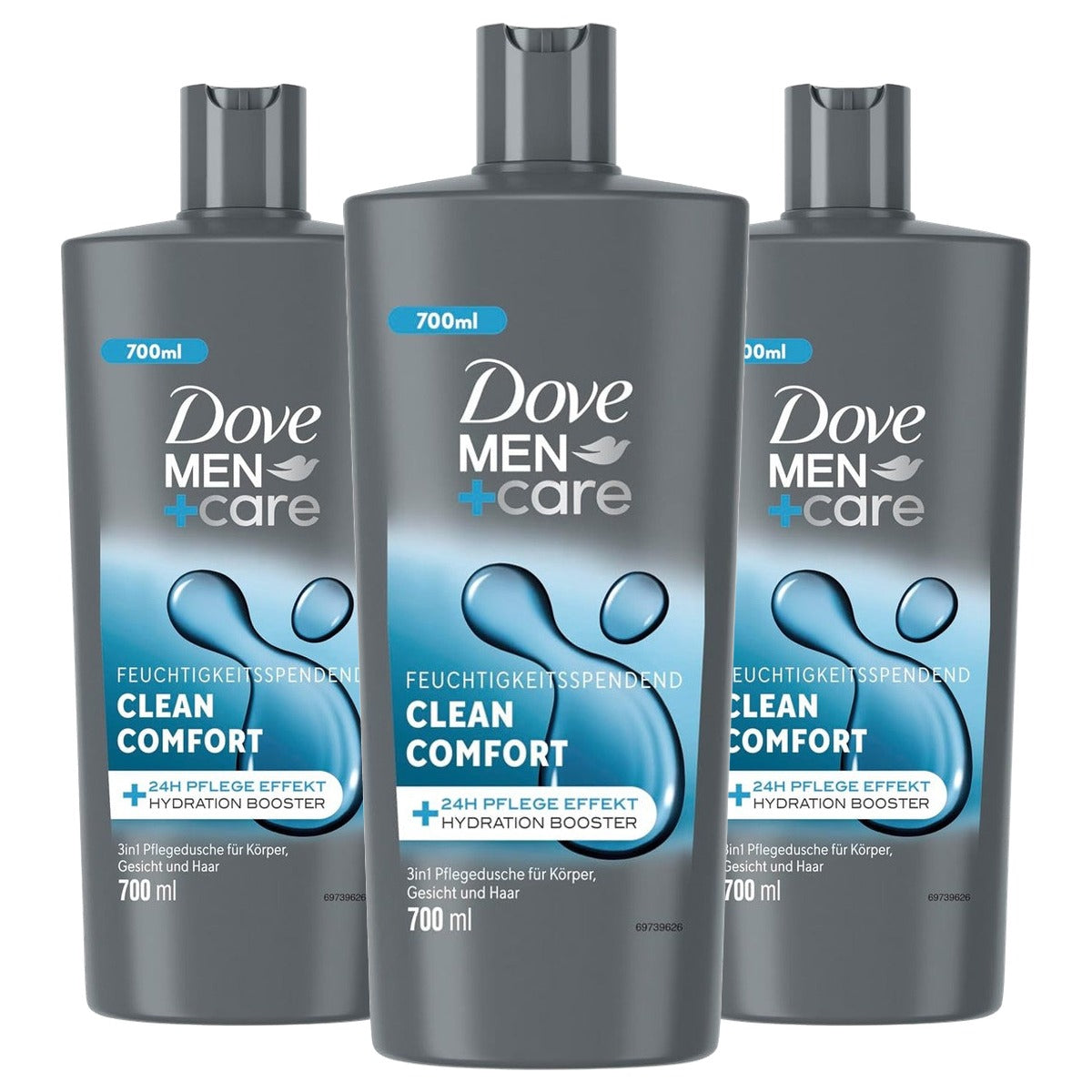 Dove Men+Care Clean Comfort 3-in-1 Douchegel 3 x 700 ml - Voordeelverpakking