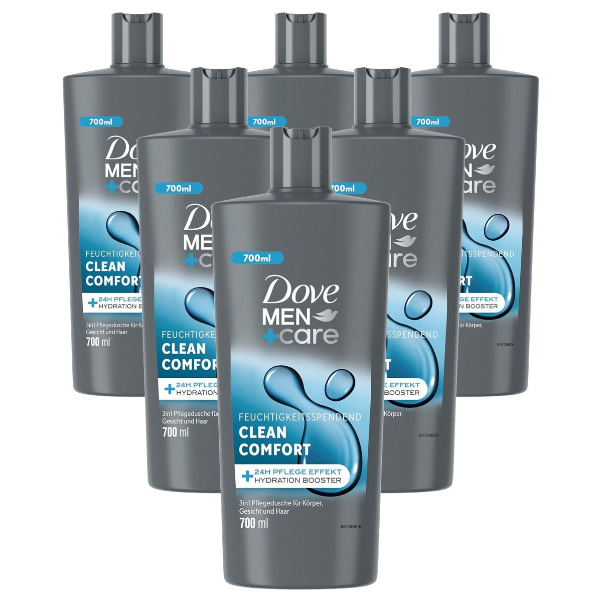 Dove Men+Care Clean Comfort 3-in-1 Douchegel 6 x 700 ml - Voordeelverpakking