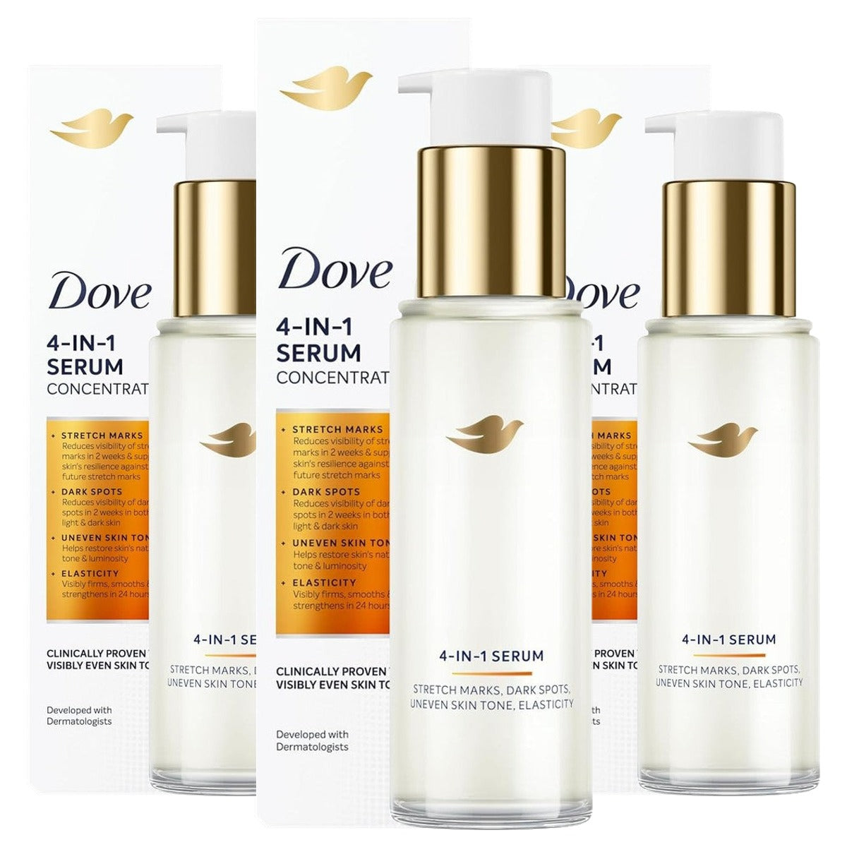 Dove Verstevigende bodylotion 4-in-1 3 x 100 ml - Voordeelverpakking