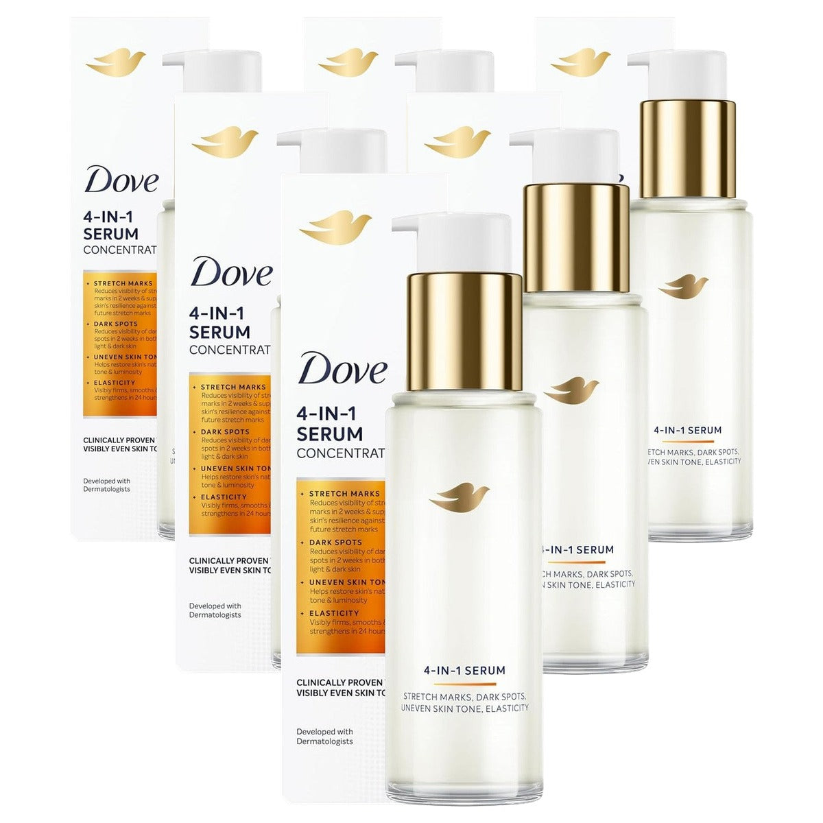 Dove Verstevigende bodylotion 4-in-1 6 x 100 ml - Voordeelverpakking
