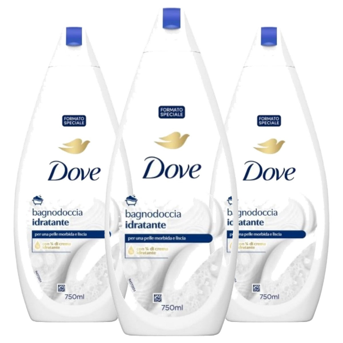 Dove Vochtinbrengende Douchebad 3 x 750 ml - Voordeelverpakking