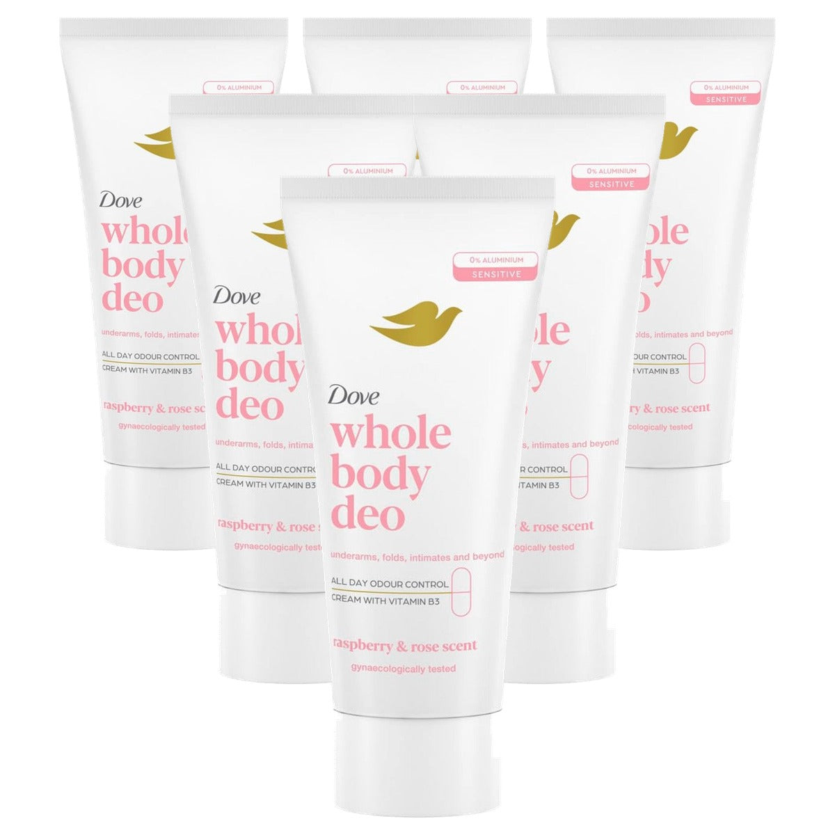 Dove Whole Body Deodorant Crème 6 x 75 ml - Voordeelverpakking