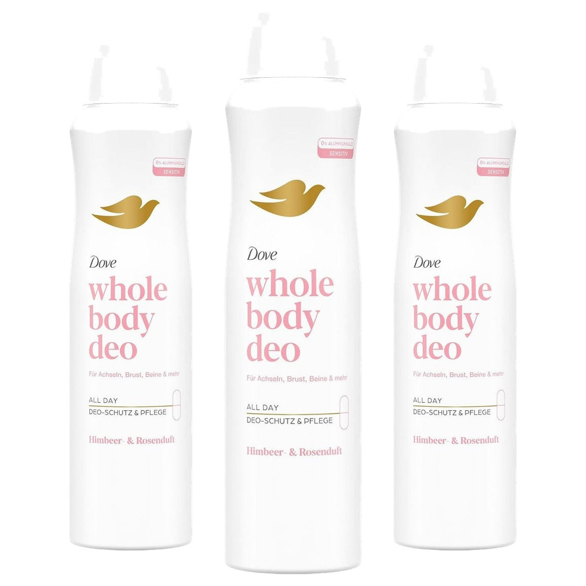 Dove Whole Body Deodorant Frambozen- en rozengeur 3 x 150 ml - Voordeelverpakking