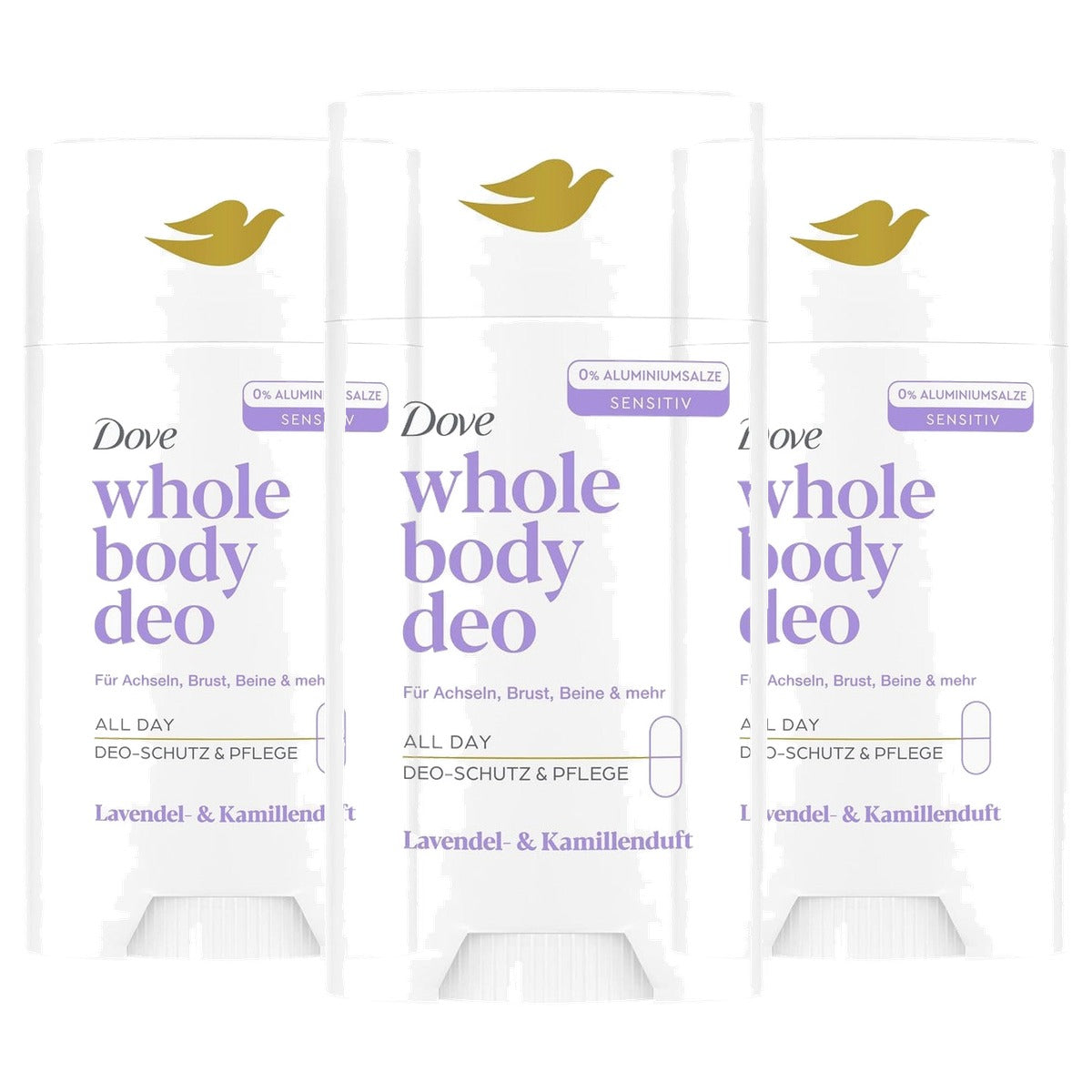 Dove Whole Body Deostick lavendel & kamille 3 x 75 ml - Voordeelverpakking