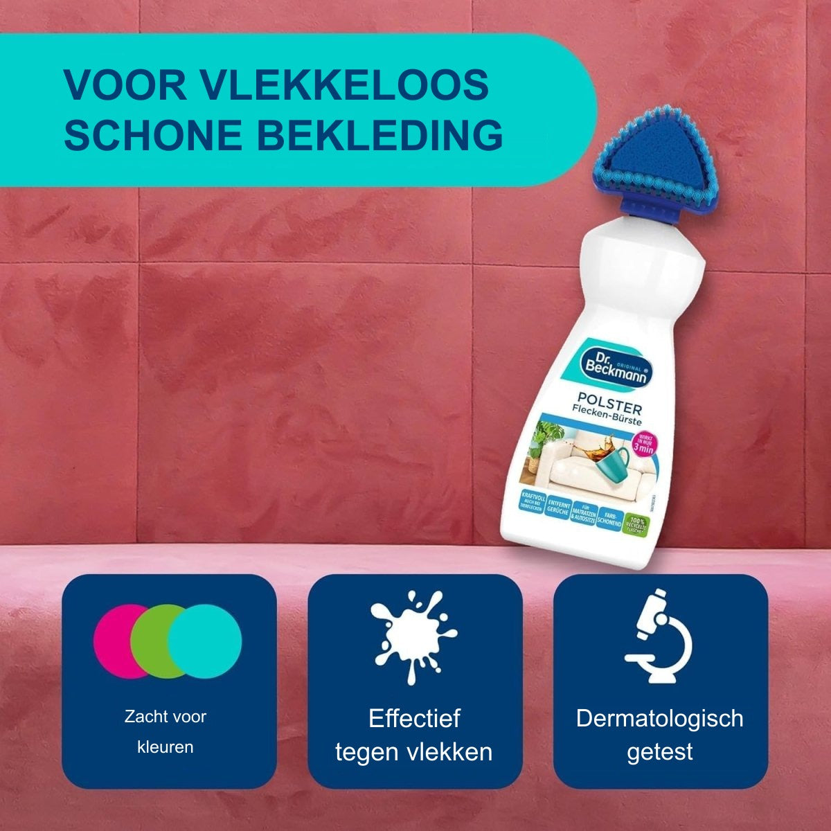 Dr. Beckmann Vlekkenverwijderaar voor Bank, Bekleding en Stoffen 400 ml - Vlekkenborstel