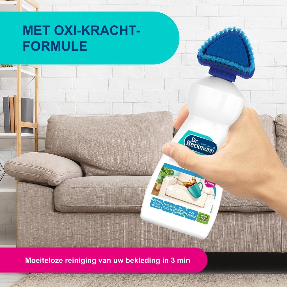 Dr. Beckmann Vlekkenverwijderaar voor Bank, Bekleding en Stoffen 400 ml - Vlekkenborstel