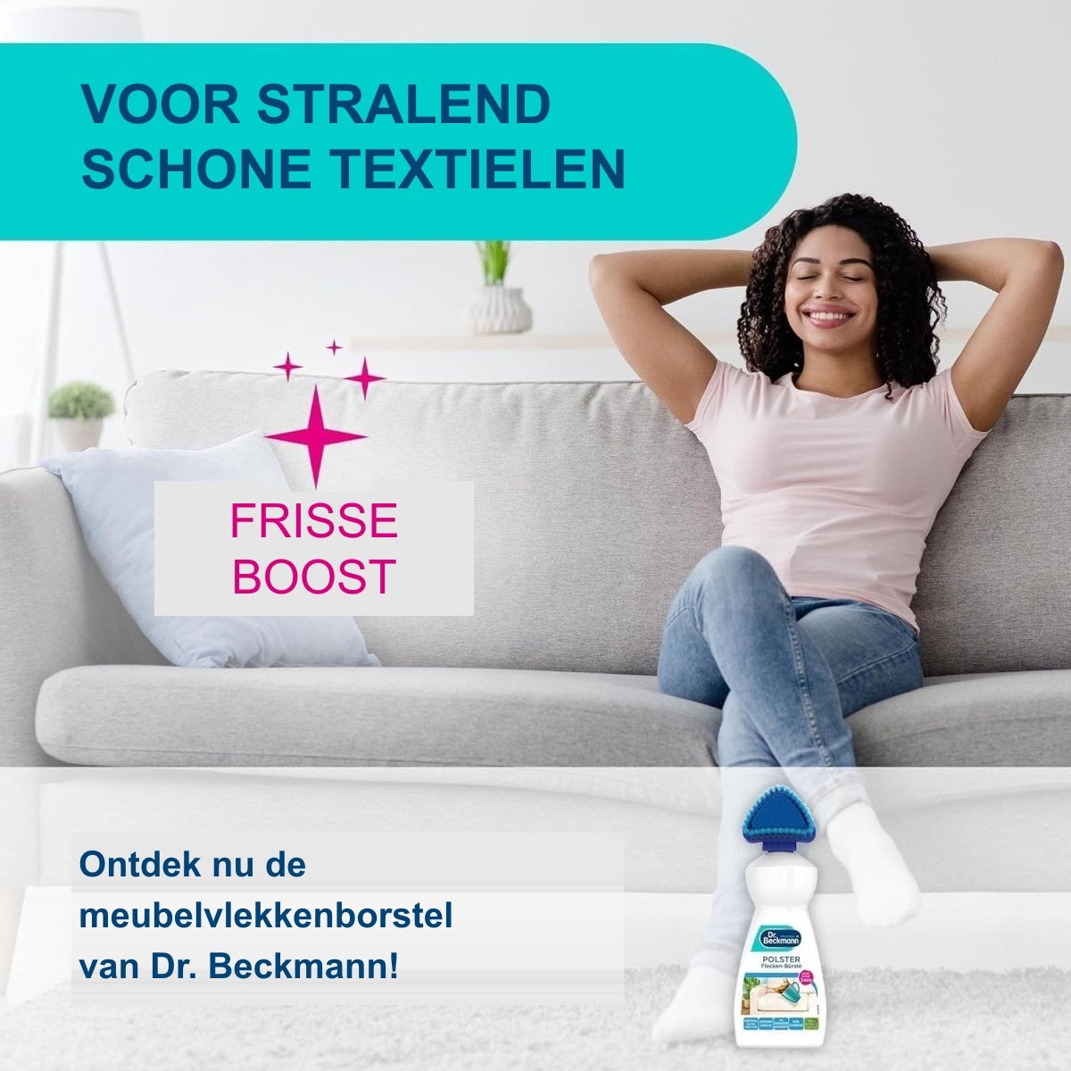 Dr. Beckmann Vlekkenverwijderaar voor Bank, Bekleding en Stoffen 400 ml - Vlekkenborstel