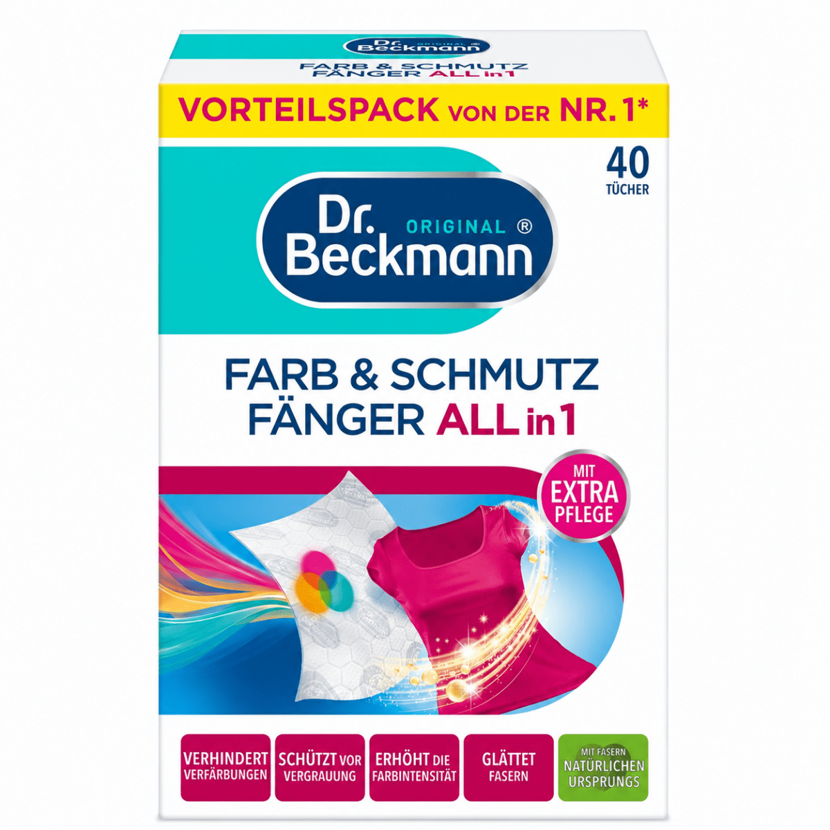 Dr. Beckmann Color Catcher Kleurvanger Doekjes 3in1 40 stuks door Huishoudvoordeel nu bij Huishoudvoordeel