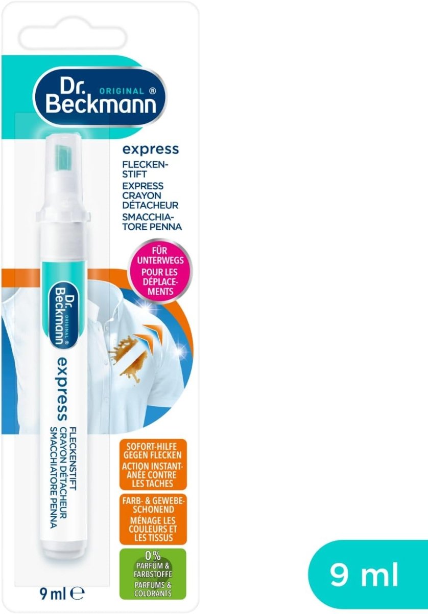 Dr. Beckmann eXpress Vlekkenstift Vlekverwijderaar 9 ml door Huishoudvoordeel nu bij Huishoudvoordeel