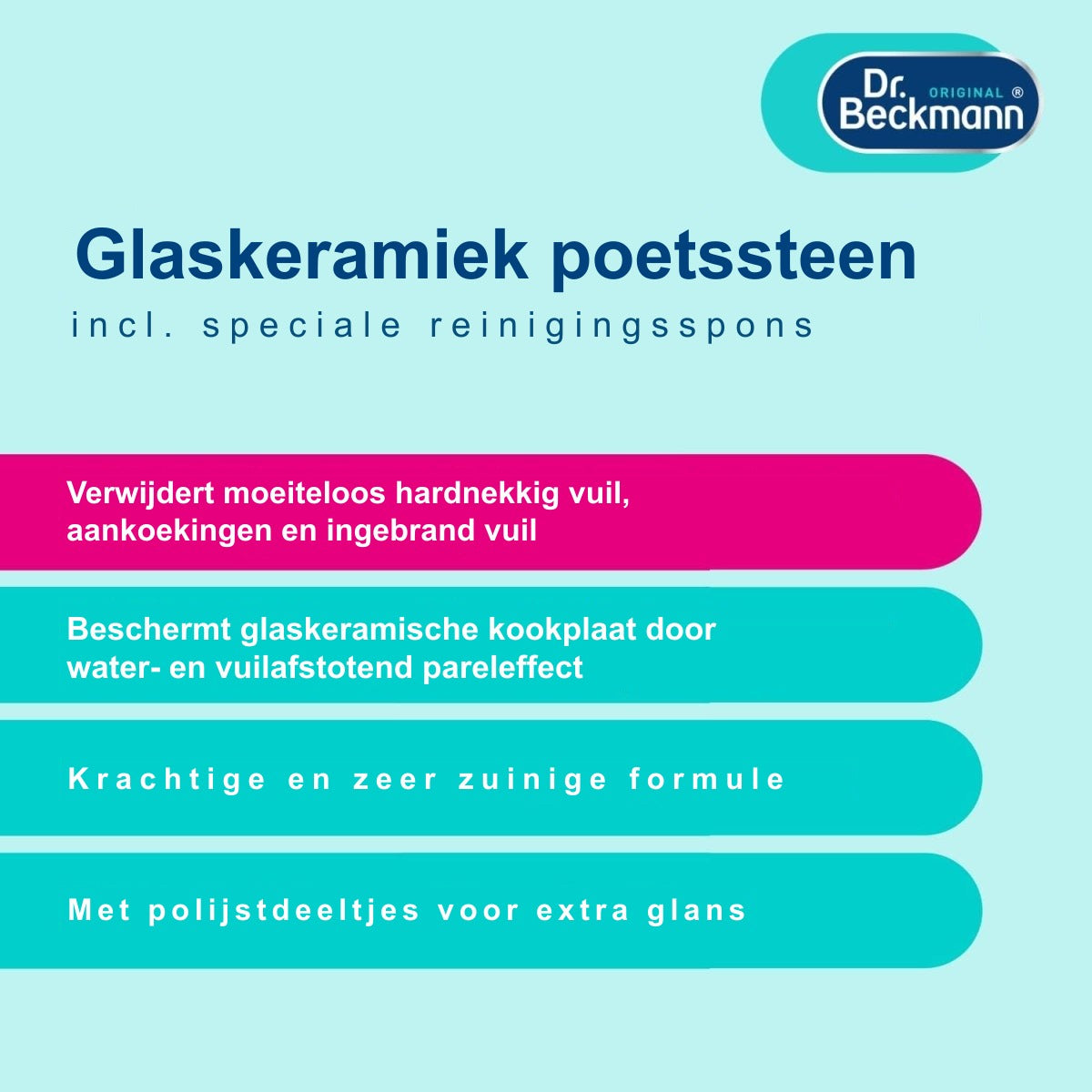 Dr. Beckmann Kookplaat Reiniger Glaskeramiek Reinigingssteen 250 g