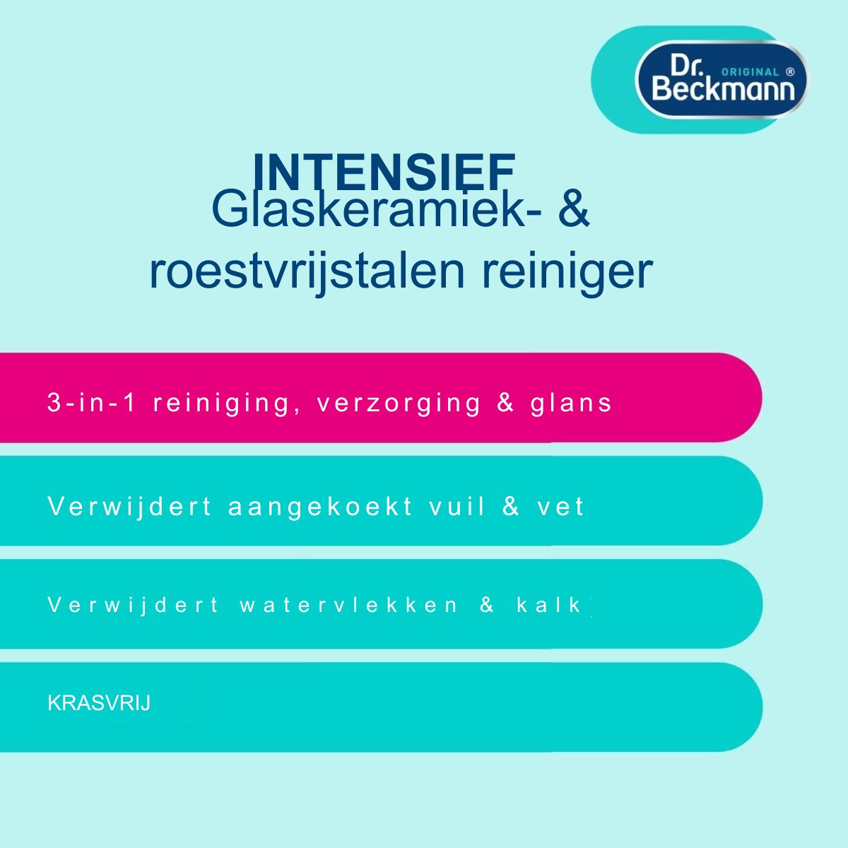 Dr. Beckmann Kookplaat Reiniger Glaskeramiek & RVS 250 ml