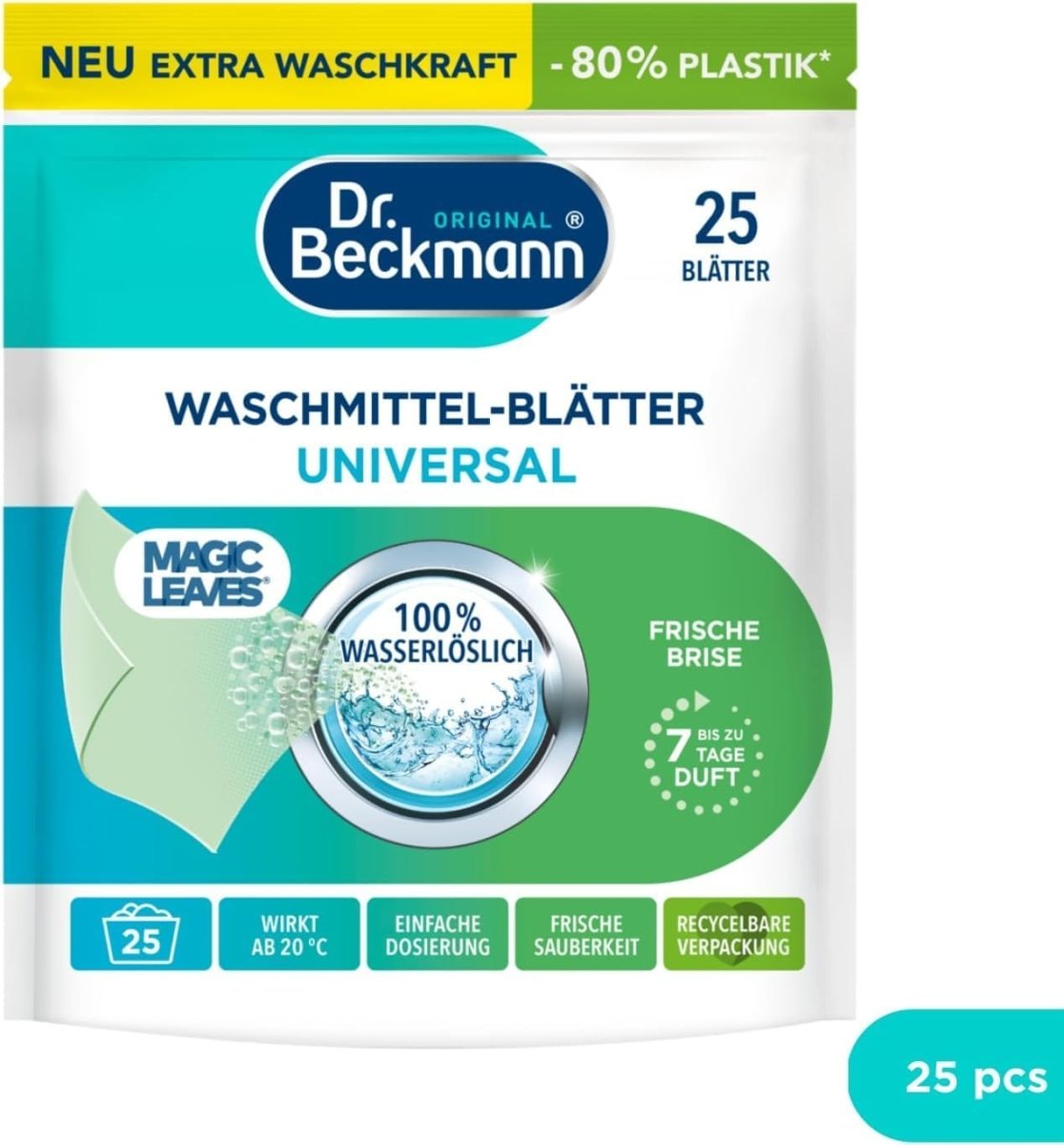 Dr. Beckmann Magic Leaves Universal Wasmiddelbladen 25 stuks door Huishoudvoordeel nu bij Huishoudvoordeel
