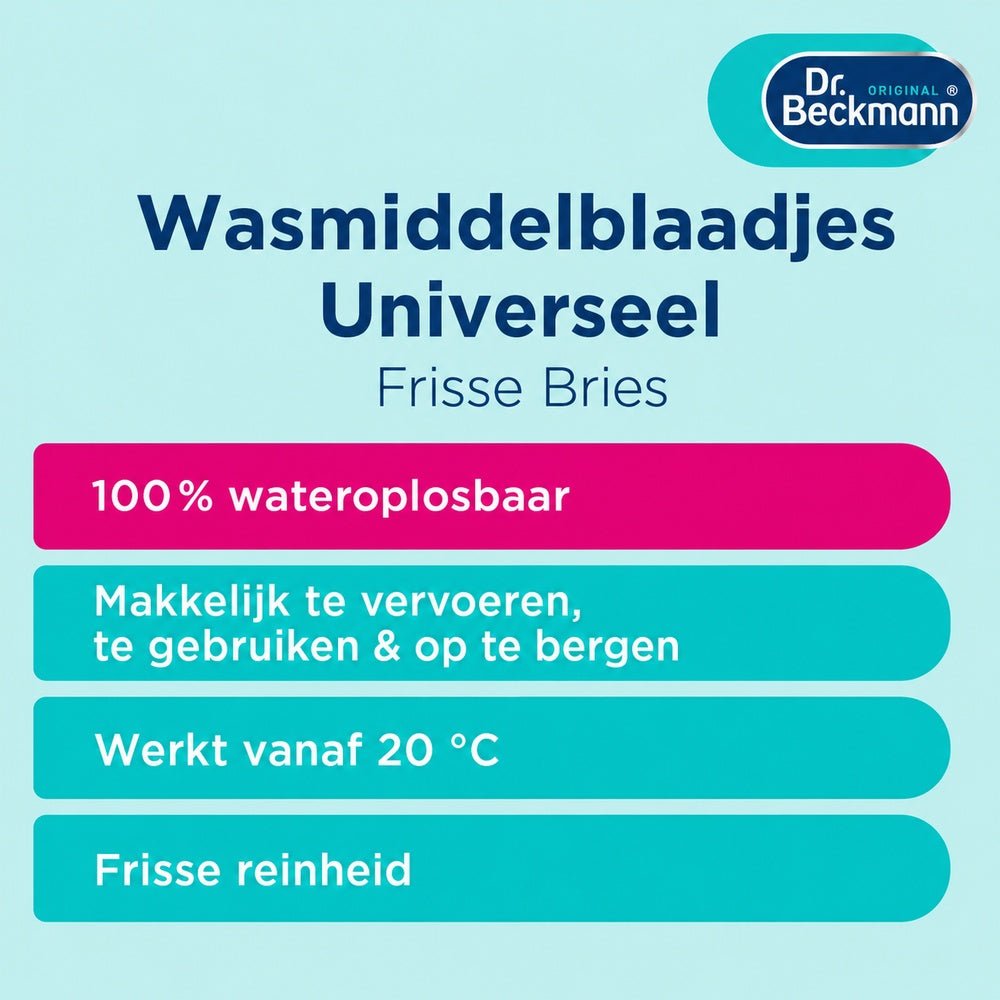 Dr. Beckmann Magic Leaves Universal Wasmiddelbladen 80 stuks door Huishoudvoordeel nu bij Huishoudvoordeel
