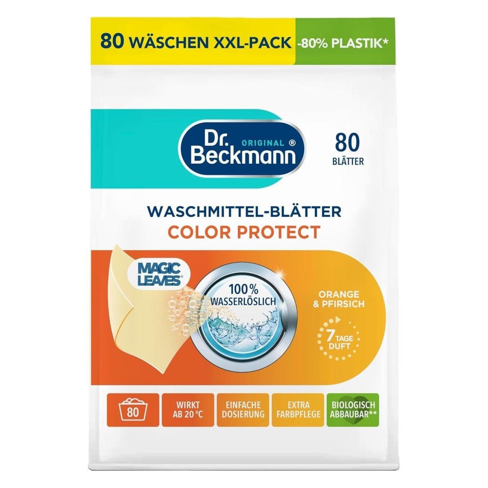 Dr. Beckmann Magic Leaves Wasmiddelbladen Color Protect Orange & Peach 80 stuks door Huishoudvoordeel nu bij Huishoudvoordeel