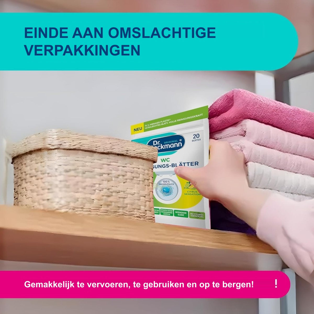 Dr. Beckmann Toilet Reinigingsbladen Citrus Sensation 20 vellen WC Reiniger
