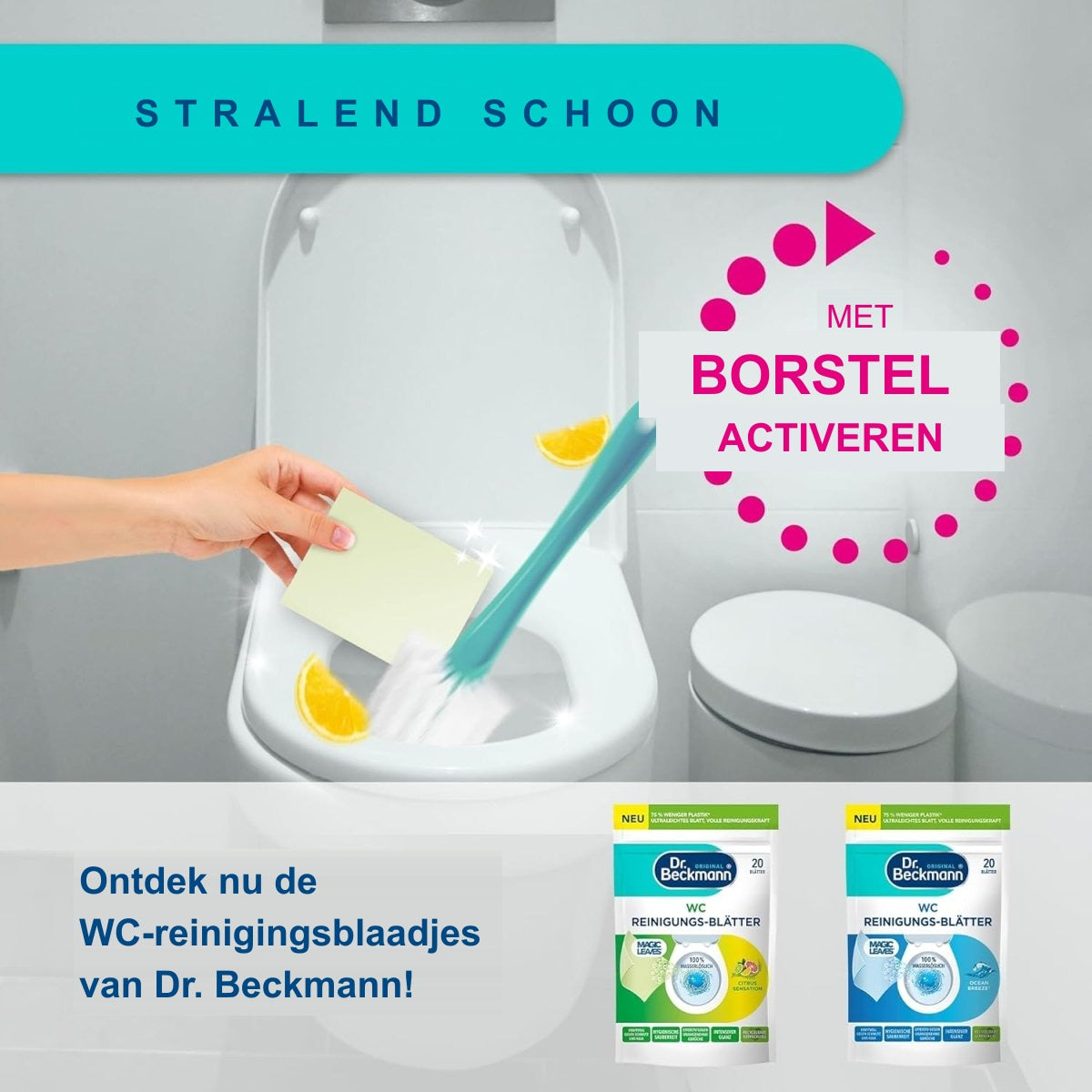 Dr. Beckmann Toilet Reinigingsbladen Citrus Sensation 20 vellen WC Reiniger