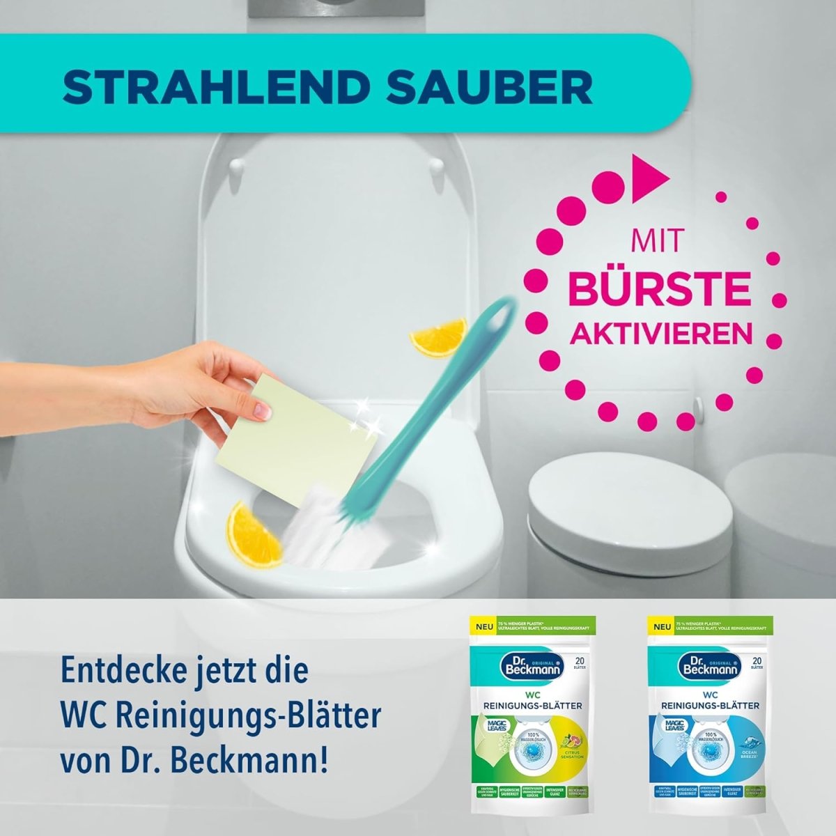 Dr. Beckmann Toilet Reinigingsbladen Citrus Sensation 20 vellen WC Reiniger