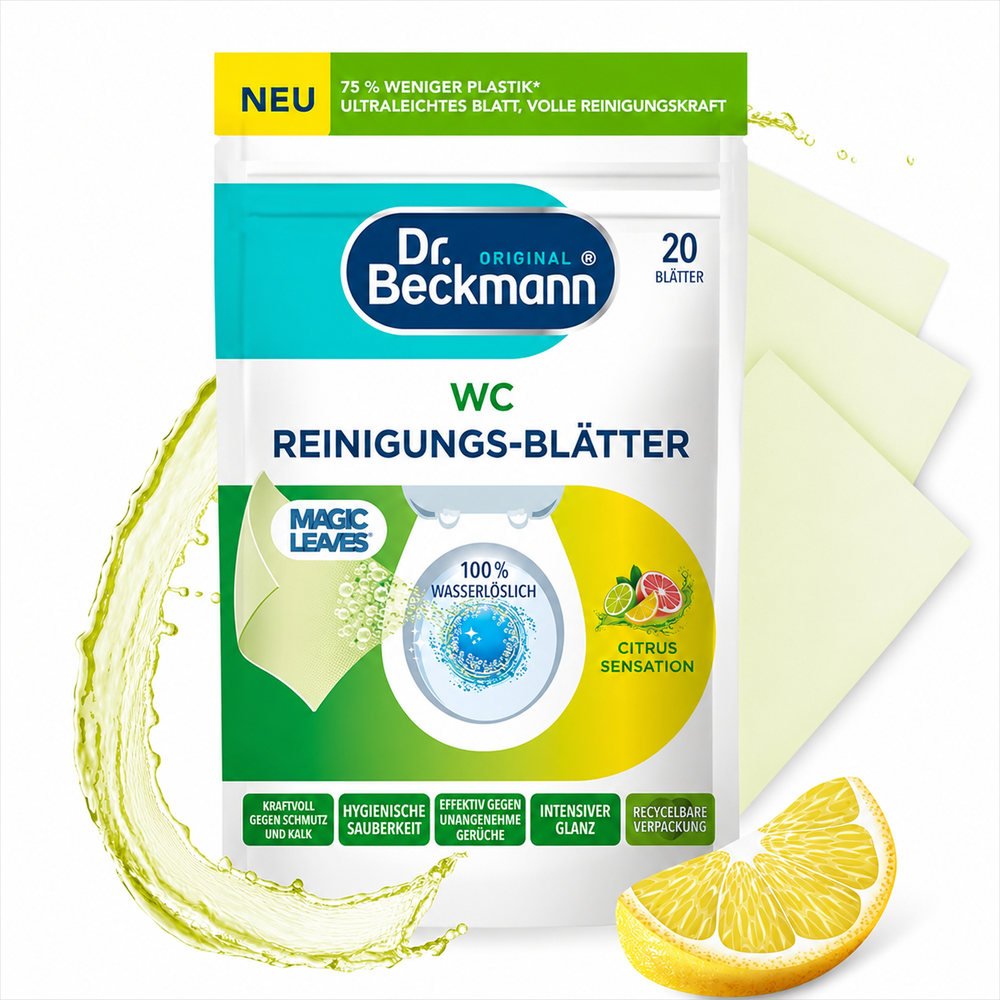 Dr. Beckmann Toilet Reinigingsbladen Citrus Sensation 20 vellen WC Reiniger door Huishoudvoordeel nu bij Huishoudvoordeel