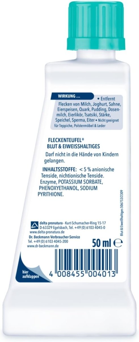 Dr. Beckmann Vlekkenduivel Bloed & Eiwit Vlekkenverwijderaar 50 ml door Huishoudvoordeel nu bij Huishoudvoordeel